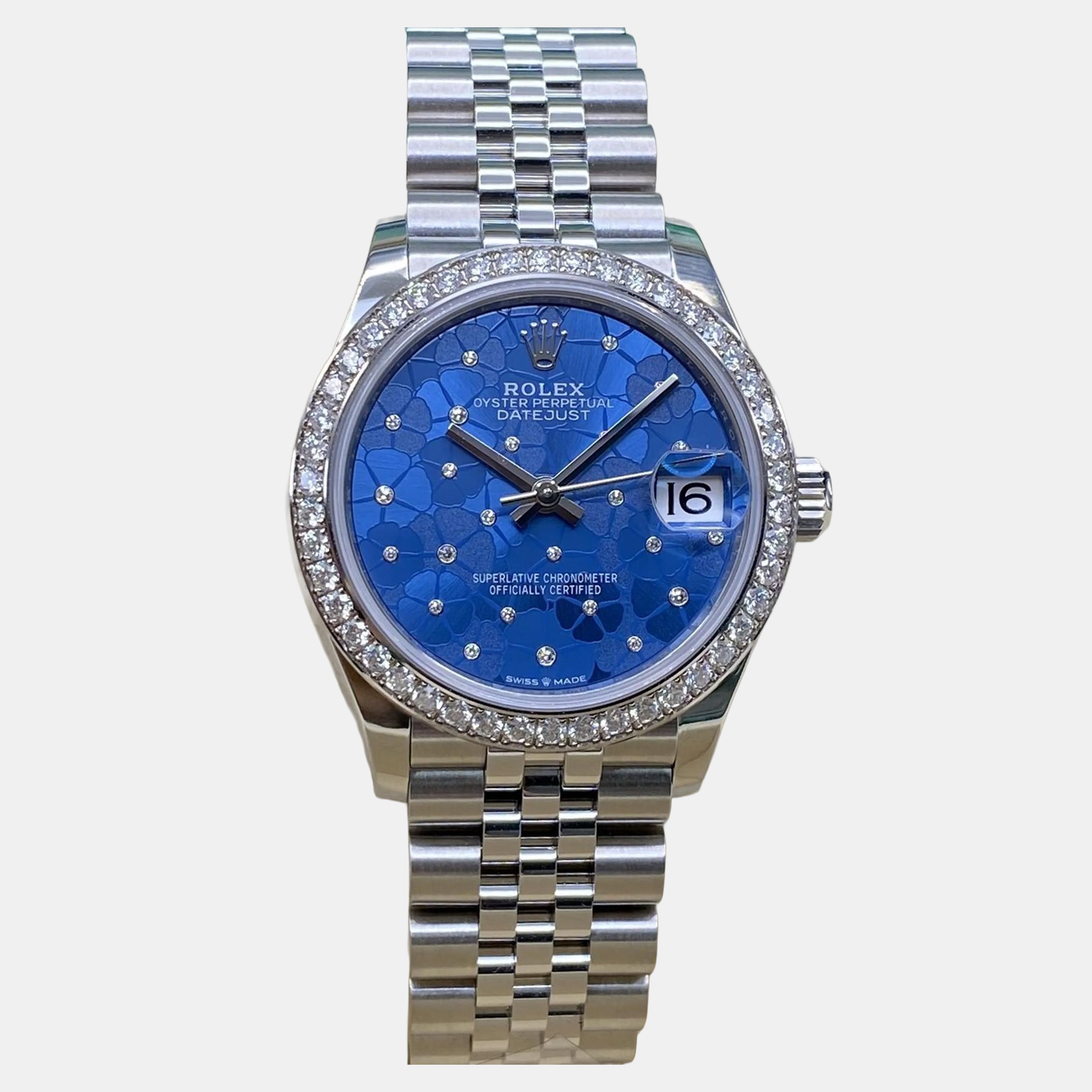 Rolex Datejust 278384RBR Automatic Blue Diamond Dial 18K White Gold Stainless Steel Women's Wristwatch 31 mm
Rolex Datejust 278384RBR Automatic Blue Diamond Dial 18K White Gold Stainless Steel Women's Wristwatch 31 mm