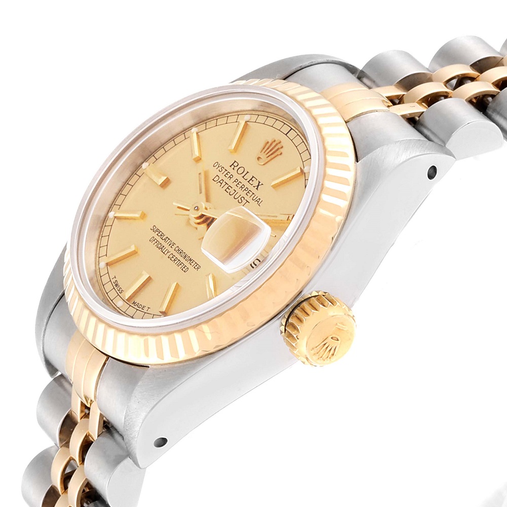 Rolex Champagne 18K Yellow Gold And Stainless Steel Datejust 69173 Women's Wristwatch 26 MM
Rolex Champagne 18K Yellow Gold And Stainless Steel Datejust 69173 Women's Wristwatch 26 MM
