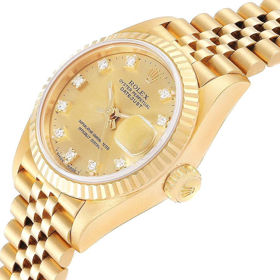 Rolex Champagne Diamonds 18K Yellow Gold President Datejust 69178 Women's Wristwatch 26 MM
Rolex Champagne Diamonds 18K Yellow Gold President Datejust 69178 Women's Wristwatch 26 MM