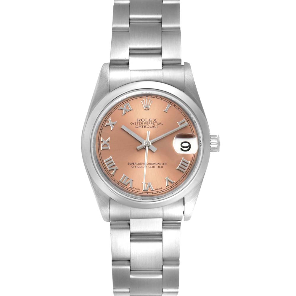 Rolex Salmon Stainless Steel Datejust 78240 Women's Wristwatch 31 MM