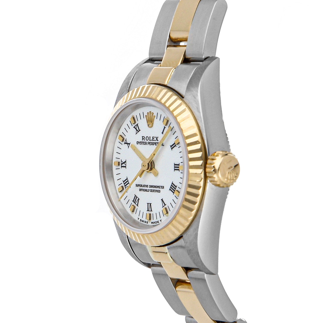 Rolex Silver Yellow Gold And Stainless Steel Oyster Perpetual 67193 Women's Wristwatch 24 MM
Rolex Silver Yellow Gold And Stainless Steel Oyster Perpetual 67193 Women's Wristwatch 24 MM