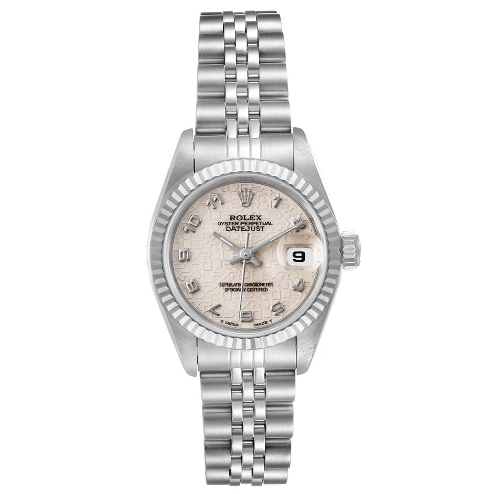 Rolex Sivler 18K White Gold And Stainless Steel Datejust 69174 Women's Wristwatch 26 MM