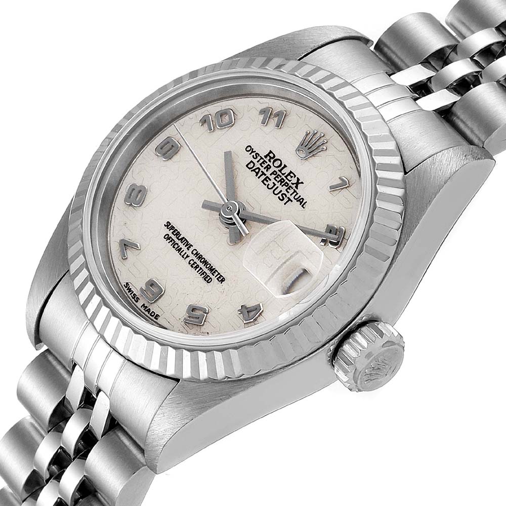 Rolex Silver 18K White Gold And Stainless Steel Datejust 69174 Women's Wristwatch 26 MM
Rolex Silver 18K White Gold And Stainless Steel Datejust 69174 Women's Wristwatch 26 MM