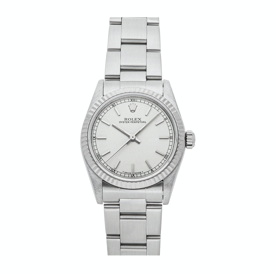 Rolex Silver Stainless Steel Oyster Perpetual 67514 Women's Wristwatch 31 MM