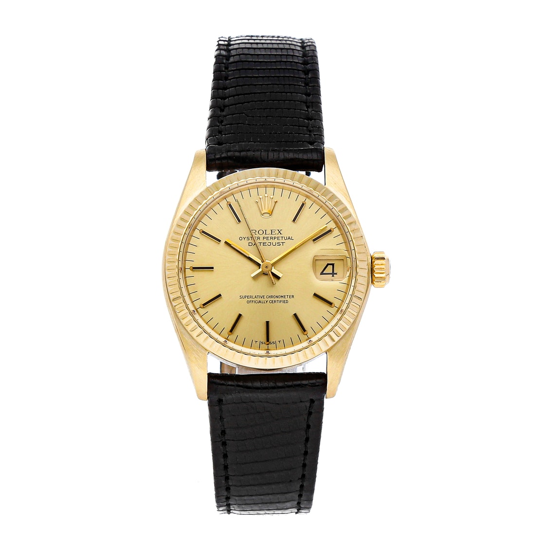 Rolex Champagne 18K Yellow Gold Datejust 6827 Women's Wristwatch 31 MM