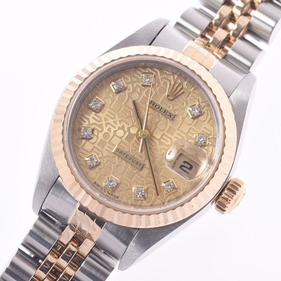 Rolex Champagne Diamonds 18K Yellow Gold And Stainless Steel Datejust 79173 Women's Wristwatch 26 MM
Rolex Champagne Diamonds 18K Yellow Gold And Stainless Steel Datejust 79173 Women's Wristwatch 26 MM