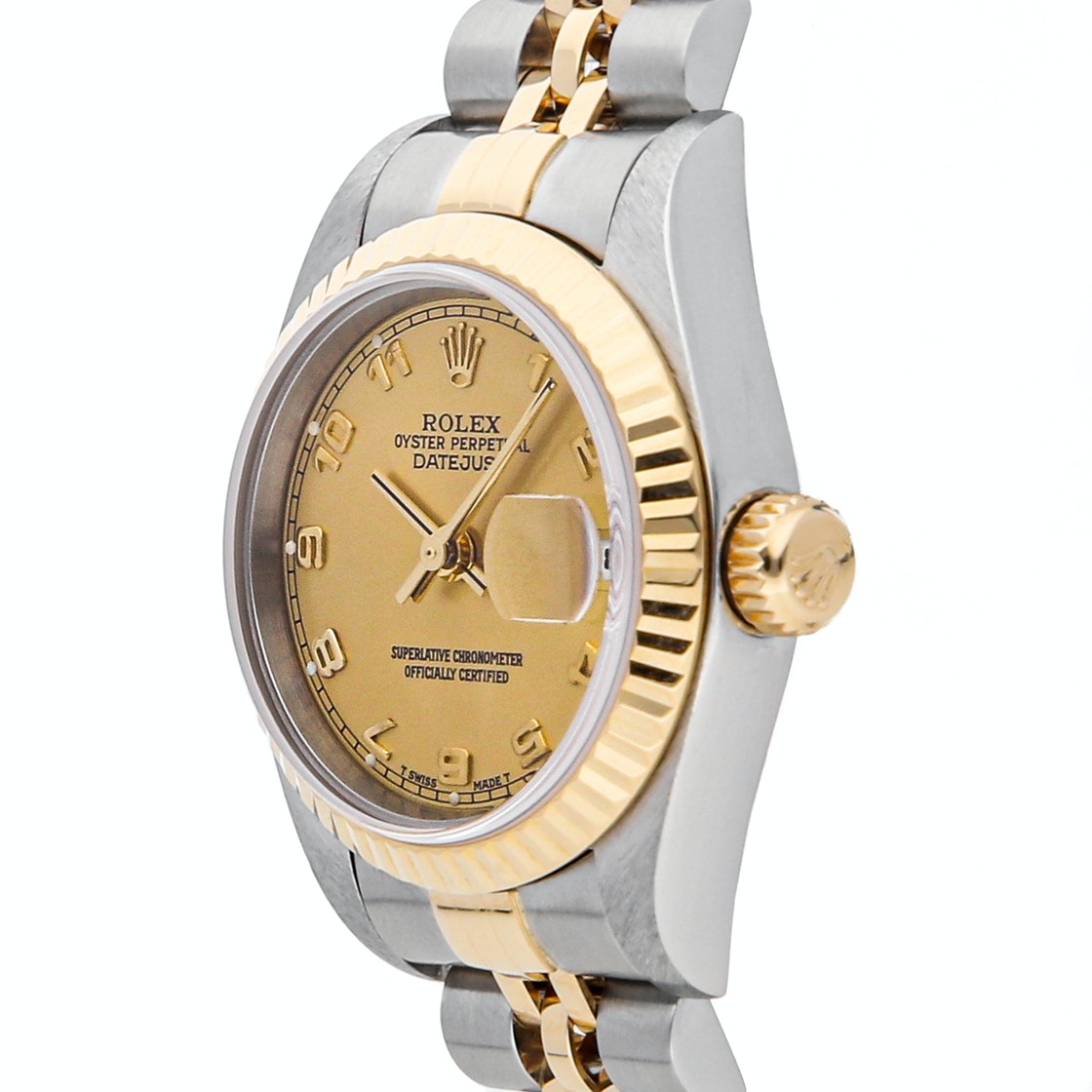 Rolex Champagne 18K Yellow Gold And Stainless Steel Datejust 79173 Women's Wristwatch 26 MM
Rolex Champagne 18K Yellow Gold And Stainless Steel Datejust 79173 Women's Wristwatch 26 MM