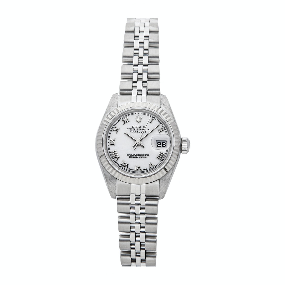 Rolex White 18K White Gold And Stainless Steel Datejust 79174 Women's Wristwatch 26 MM