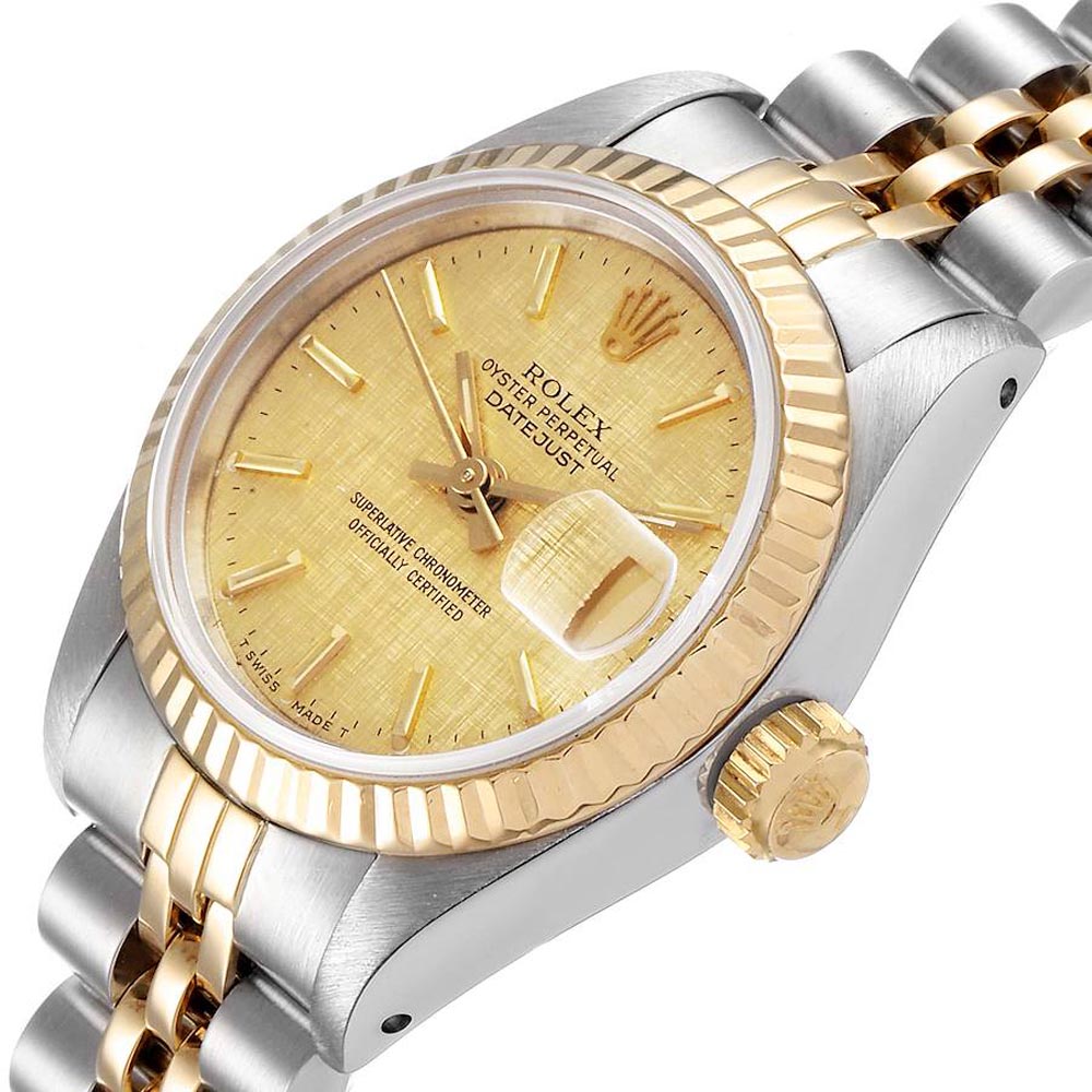 Rolex Champagne 18k Yellow Gold And Stainless Steel Datejust 69173 Women's Wristwatch 26 MM
Rolex Champagne 18k Yellow Gold And Stainless Steel Datejust 69173 Women's Wristwatch 26 MM