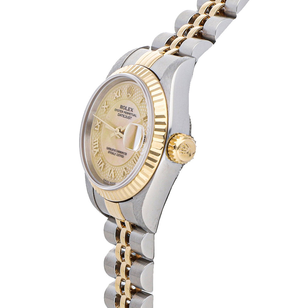 Rolex MOP 18K Yellow Gold And Stainless Steel Datejust 79173 Women's Wristwatch 26 MM, White
Rolex MOP 18K Yellow Gold And Stainless Steel Datejust 79173 Women's Wristwatch 26 MM, White