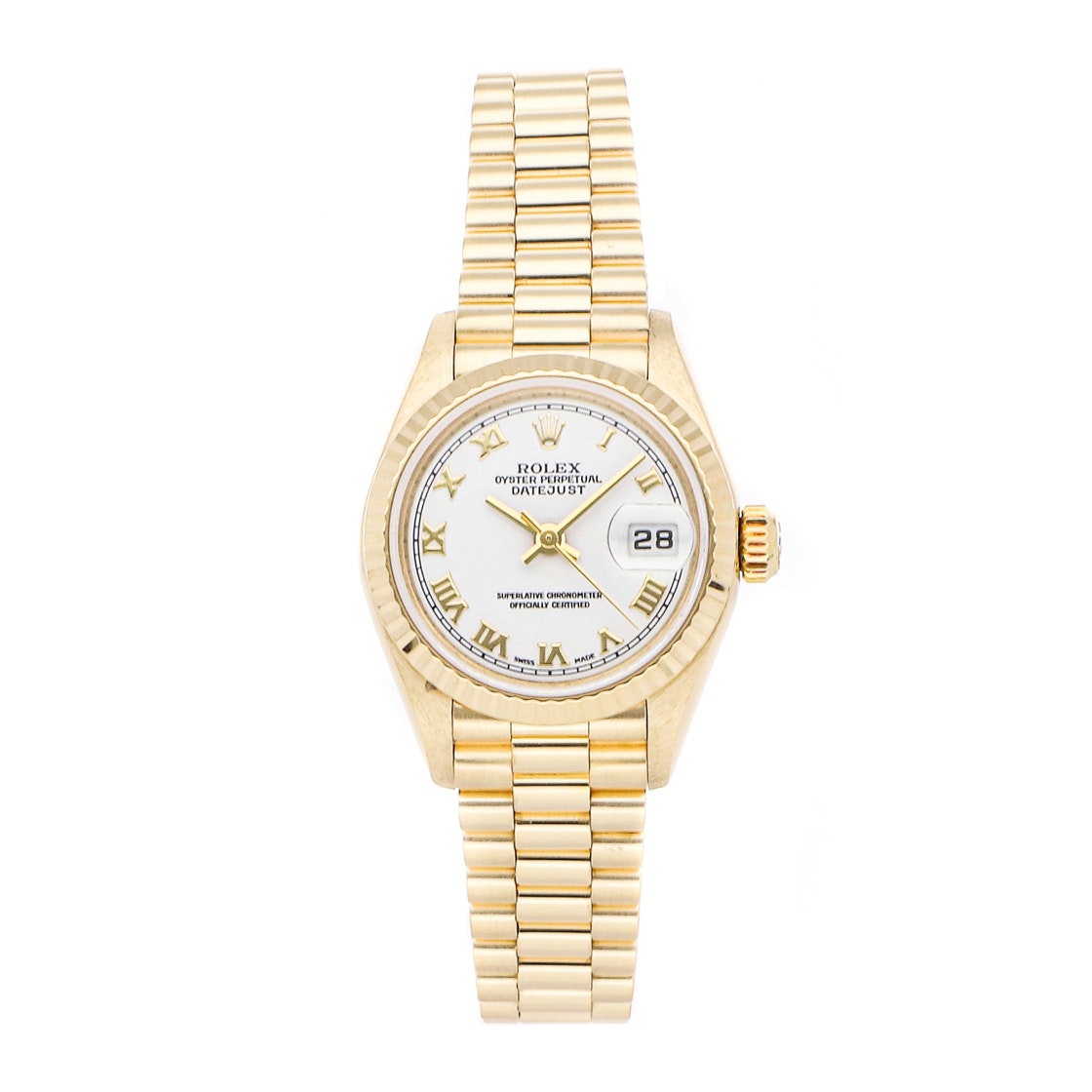 Rolex Champagne 18K Yellow Gold Datejust 69178 Women's Wristwatch 26 MM