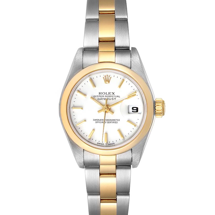 Rolex White 18K Yellow Gold And Stainless Steel Datejust 79163 Women's Wristwatch 26 MM