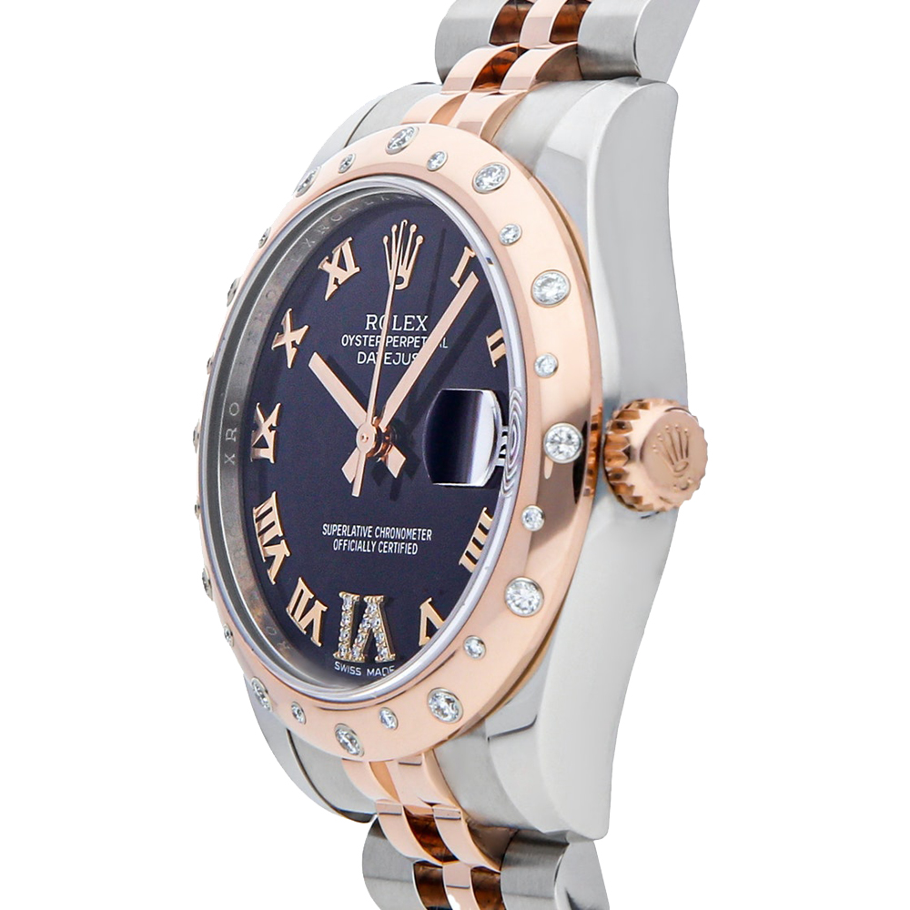 Rolex Blue Diamonds 18K Rose Gold And Stainless Steel Datejust 178341 Women's Wristwatch 31 MM 
Rolex Blue Diamonds 18K Rose Gold And Stainless Steel Datejust 178341 Women's Wristwatch 31 MM