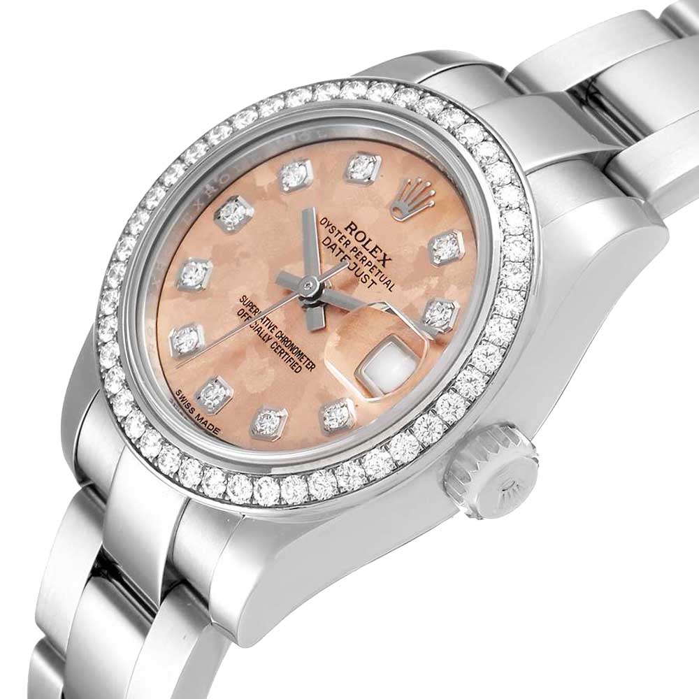 Rolex Pink Diamonds Stainless Steel Datejust 179384 Women's Wristwatch 26 MM 
Rolex Pink Diamonds Stainless Steel Datejust 179384 Women's Wristwatch 26 MM