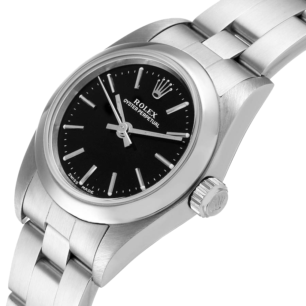 Rolex Black Stainless Steel Oyster Perpetual 76080 Women's Wristwatch 24 MM
Rolex Black Stainless Steel Oyster Perpetual 76080 Women's Wristwatch 24 MM