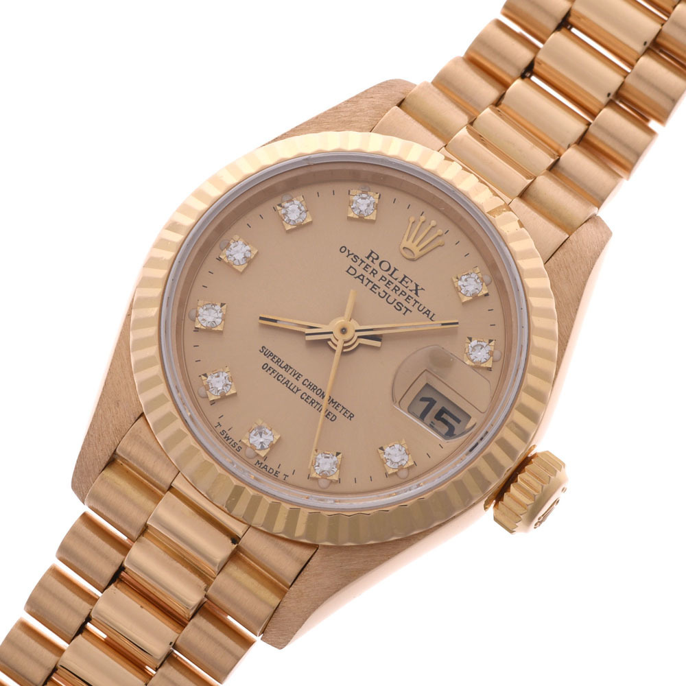 Rolex Champagne Diamonds 18K Yellow Gold Datejust 69178 Automatic Women's Wristwatch 26 MM
Rolex Champagne Diamonds 18K Yellow Gold Datejust 69178 Automatic Women's Wristwatch 26 MM
