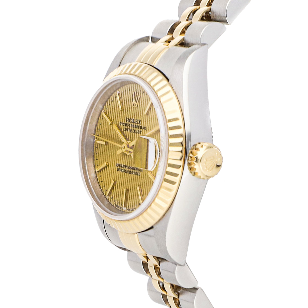 Rolex Champagne 18K Yellow Gold And Stainless Steel Datejust 69173 Women's Wristwatch 26 MM
Rolex Champagne 18K Yellow Gold And Stainless Steel Datejust 69173 Women's Wristwatch 26 MM