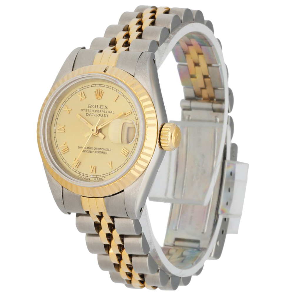 Rolex Champagne 18K Yellow Gold And Stainless Steel Datejust 69173 Women's Wristwatch 26 MM
Rolex Champagne 18K Yellow Gold And Stainless Steel Datejust 69173 Women's Wristwatch 26 MM