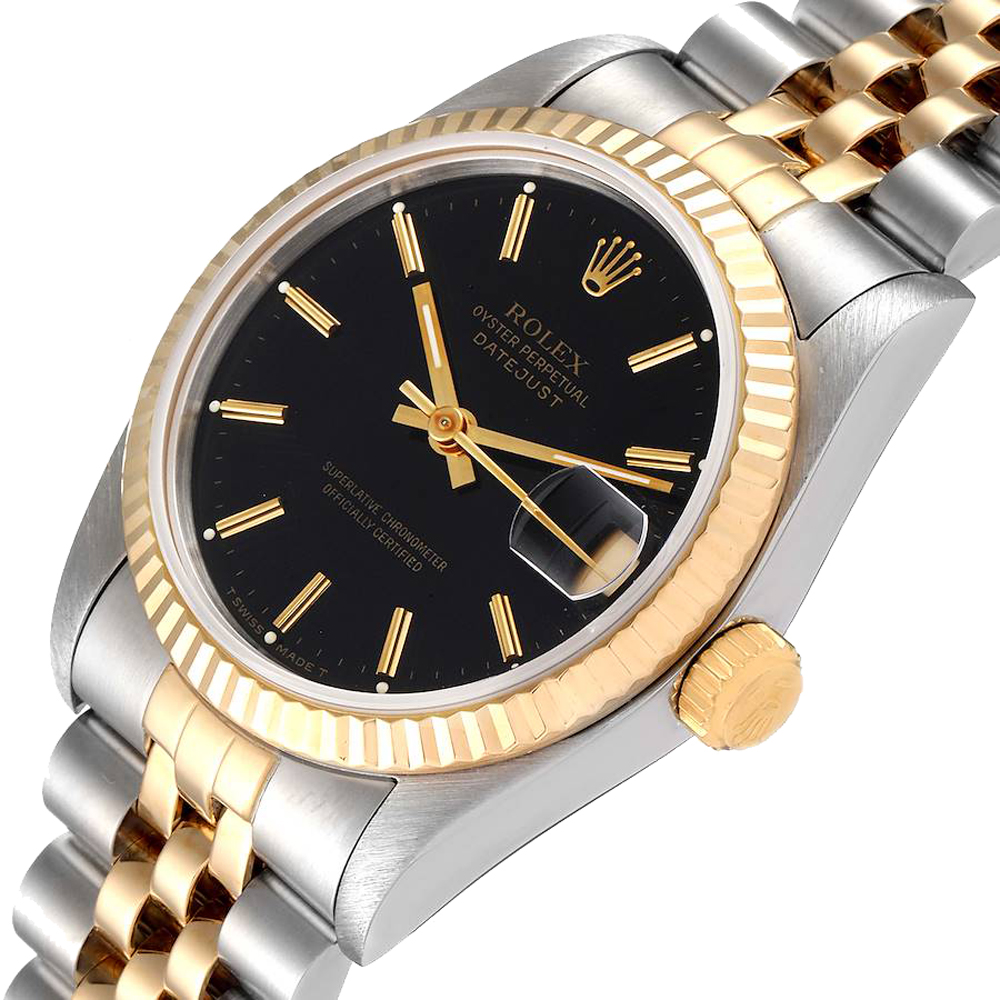 Rolex Black 18K Yellow Gold And Stainless Steel Datejust 68273 Women's Wristwatch 31 MM
Rolex Black 18K Yellow Gold And Stainless Steel Datejust 68273 Women's Wristwatch 31 MM