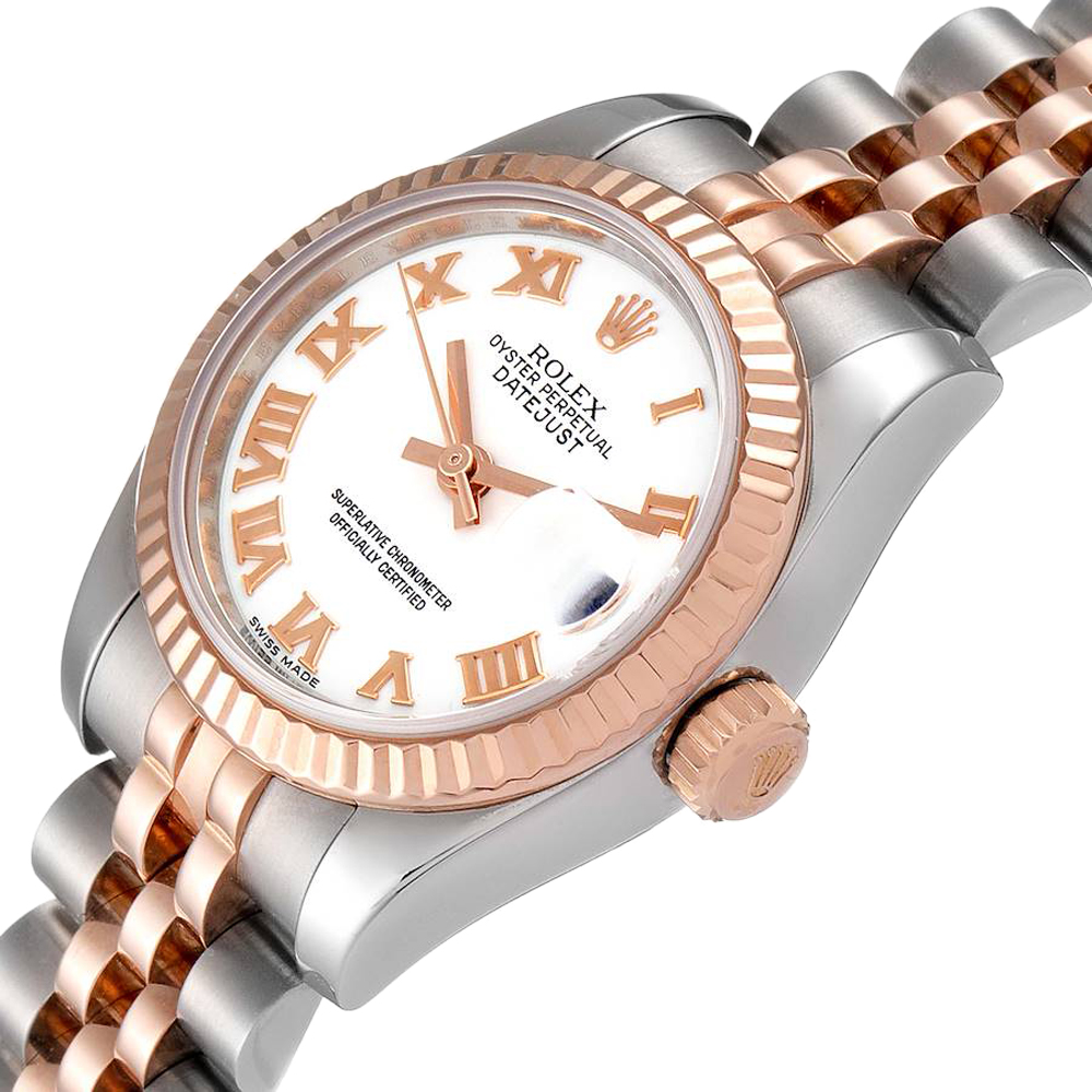 Rolex White 18K Rose Gold Stainless Steel Datejust 179171 Women's Wristwatch
Rolex White 18K Rose Gold Stainless Steel Datejust 179171 Women's Wristwatch