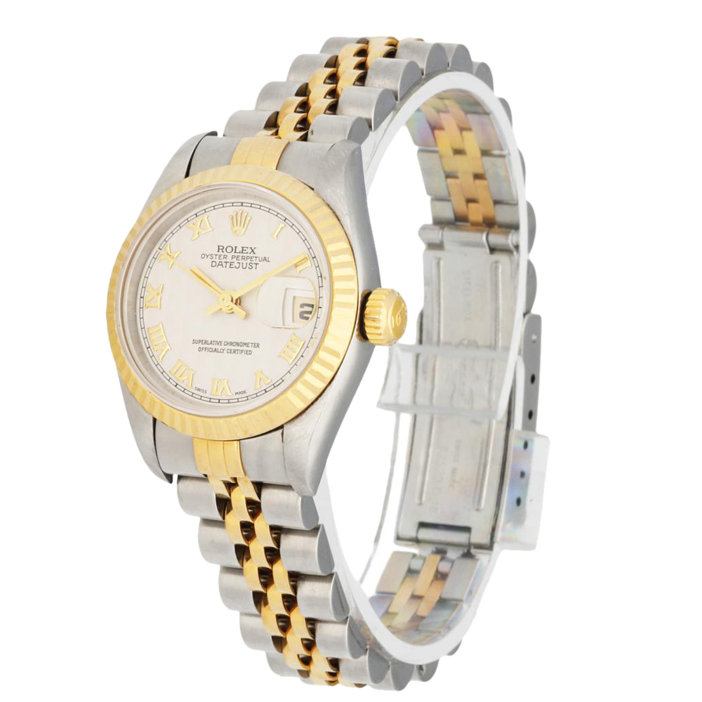 Rolex White 18K Yellow Gold Stainless Steel Datejust 69173 Women's Wristwatch
Rolex White 18K Yellow Gold Stainless Steel Datejust 69173 Women's Wristwatch