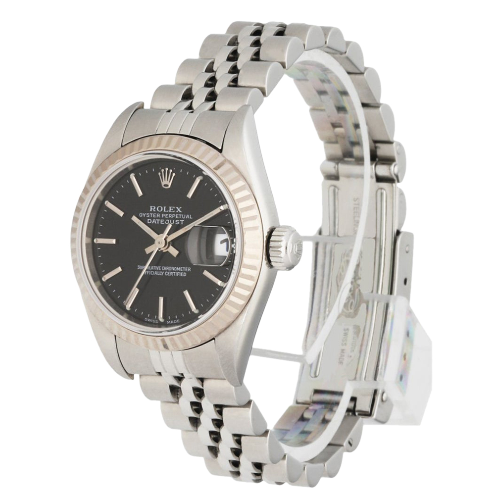 Rolex Black 18K White Gold And Stainless Steel Datejust 79174 Automatic Women's Wristwatch 26 MM
Rolex Black 18K White Gold And Stainless Steel Datejust 79174 Automatic Women's Wristwatch 26 MM