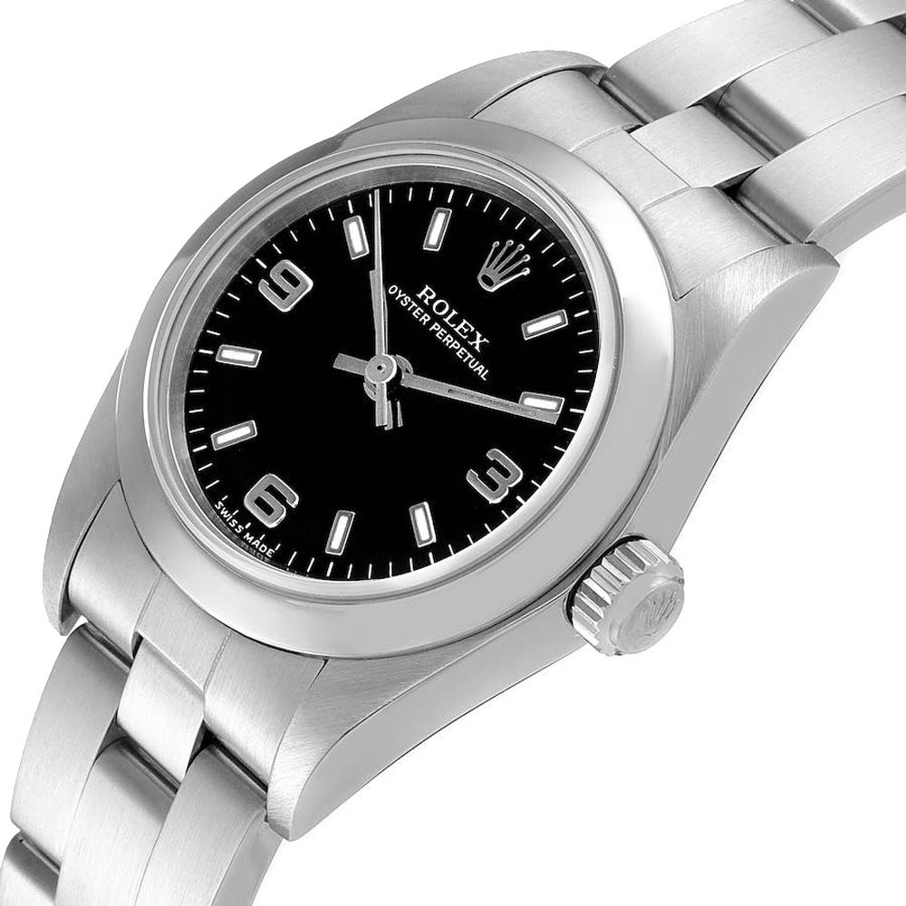 Rolex Black Stainless Steel Oyster Perpetual 76080 Women's Wristwatch 24 MM
Rolex Black Stainless Steel Oyster Perpetual 76080 Women's Wristwatch 24 MM