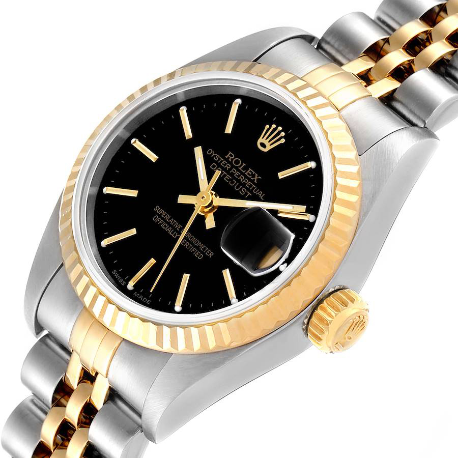 Rolex Black 18K Yellow Gold And Stainless Steel Datejust 79173 Women's Wristwatch 26 MM
Rolex Black 18K Yellow Gold And Stainless Steel Datejust 79173 Women's Wristwatch 26 MM