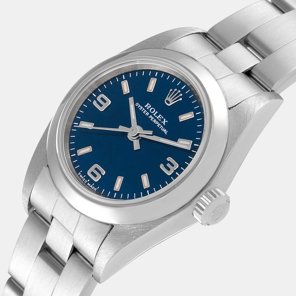 Rolex Blue Stainless Steel Oyster Perpetual 76080 Women's Wristwatch 24 MM
Rolex Blue Stainless Steel Oyster Perpetual 76080 Women's Wristwatch 24 MM