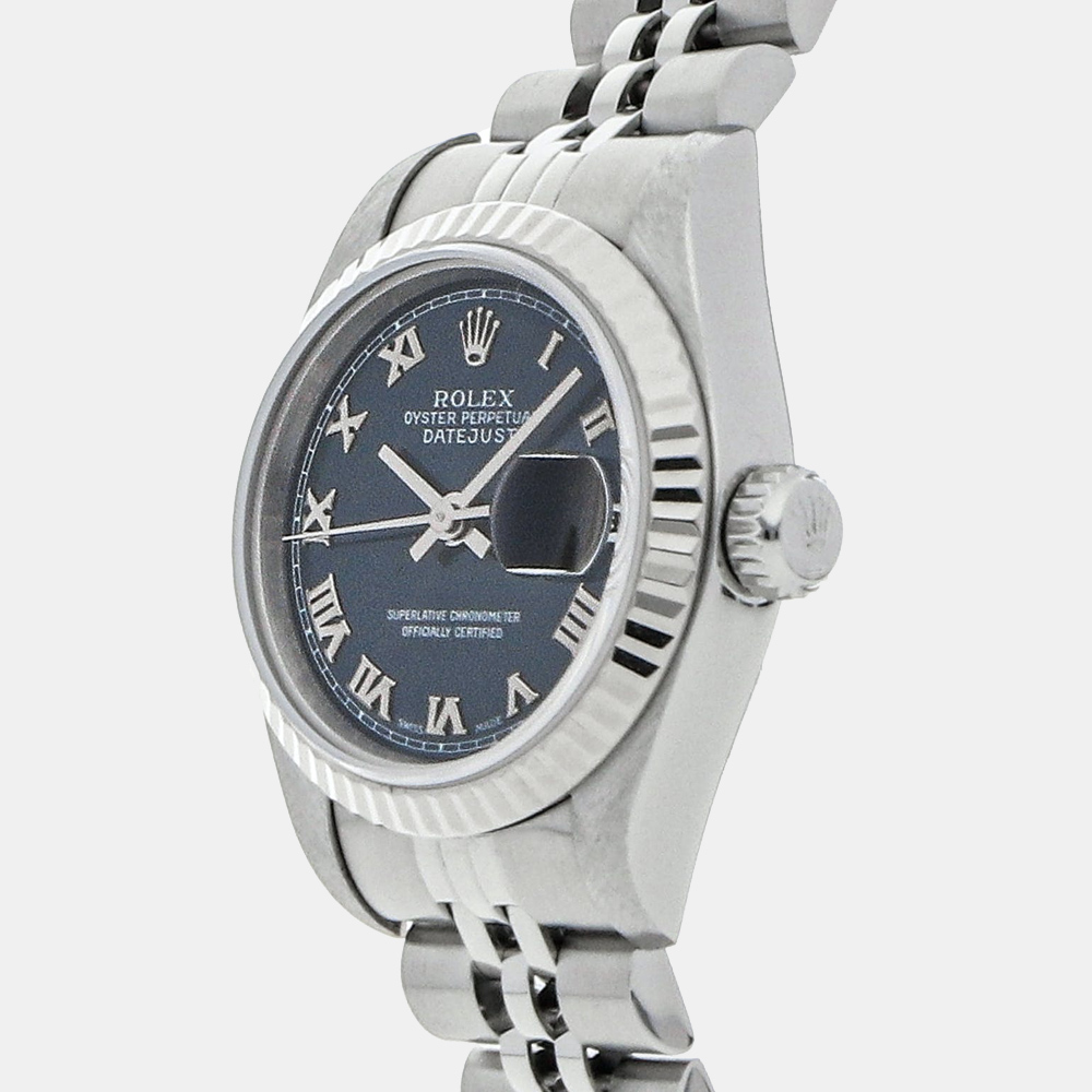 Rolex Blue Stainless Steel Datejust 69174 Women's Wristwatch 26 MM
Rolex Blue Stainless Steel Datejust 69174 Women's Wristwatch 26 MM