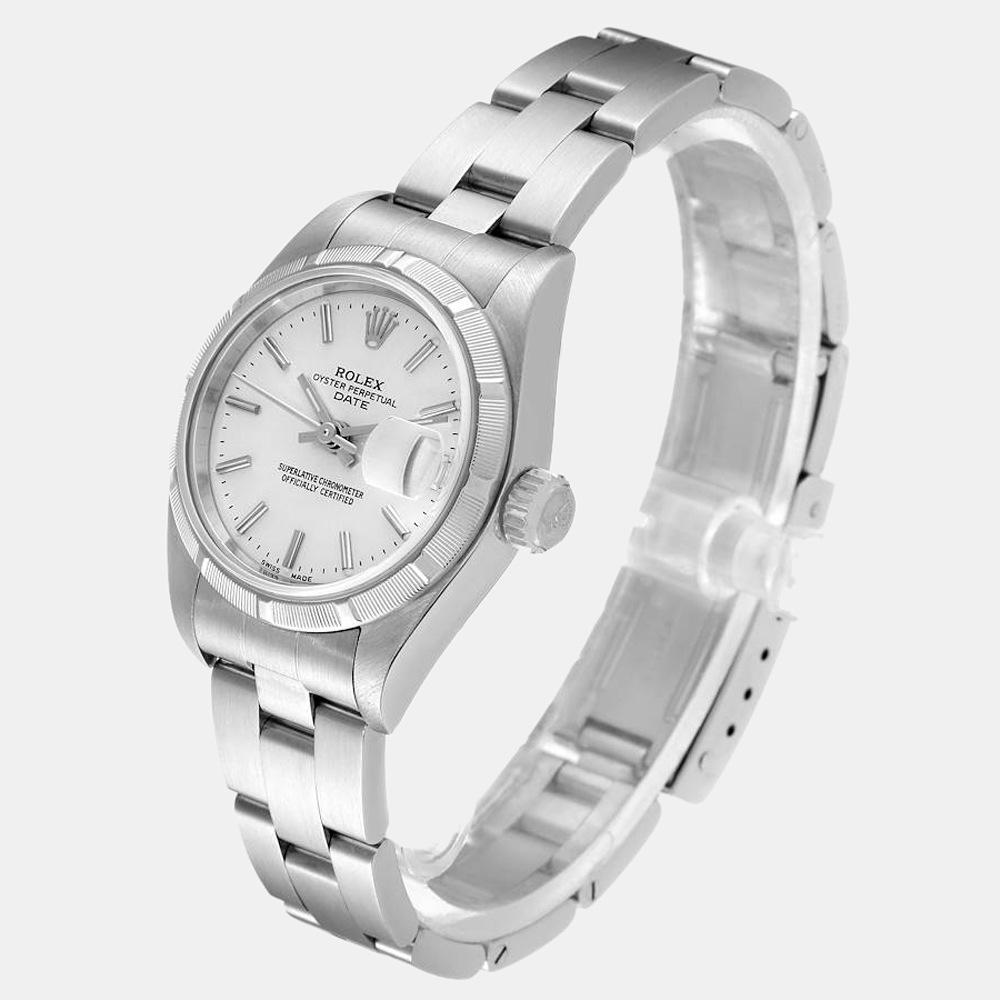 Rolex Silver Stainless Steel Oyster Perpetual Date 79190 Women's Wristwatch 26 Mm