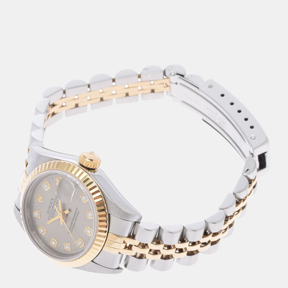Rolex Grey Diamonds 18k Yellow Gold And Stainless Steel Datejust 69173 Women's Wristwatch 26 mm
Rolex Grey Diamonds 18k Yellow Gold And Stainless Steel Datejust 69173 Women's Wristwatch 26 mm