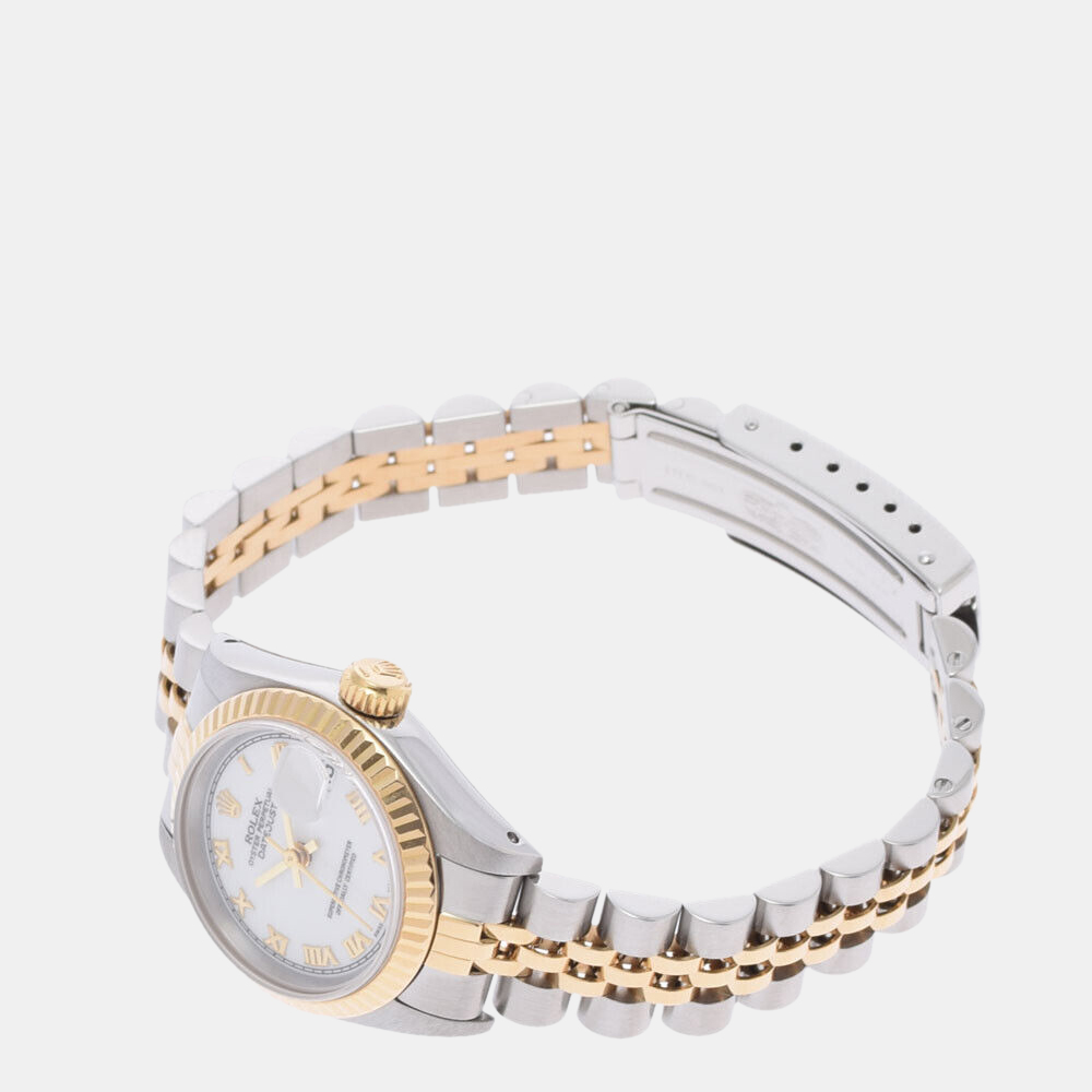 Rolex White 18K Yellow Gold And Stainless Steel Datejust 69173 Automatic Women's Wristwatch 26 mm
Rolex White 18K Yellow Gold And Stainless Steel Datejust 69173 Automatic Women's Wristwatch 26 mm
