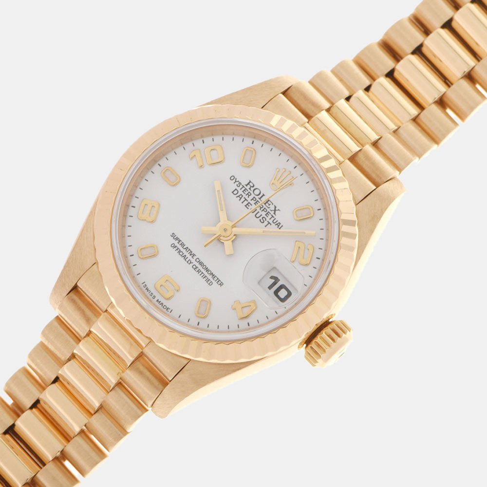 Rolex White 18K Yellow Gold Datejust 69178 Automatic Women's Wristwatch 26 mm
Rolex White 18K Yellow Gold Datejust 69178 Automatic Women's Wristwatch 26 mm