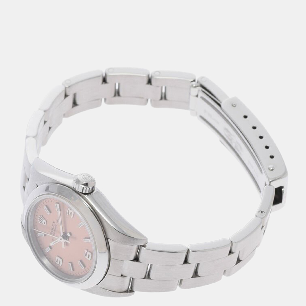 Rolex Pink Stainless Steel Oyster Perpetual 76080 Automatic Women's Wristwatch 24 mm
Rolex Pink Stainless Steel Oyster Perpetual 76080 Automatic Women's Wristwatch 24 mm