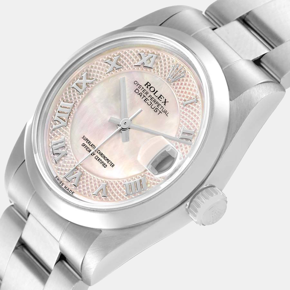 Rolex Mother Of Pearl Stainless Steel Datejust 68240 Automatic Women's Wristwatch 31 mm, Pink
Rolex Mother Of Pearl Stainless Steel Datejust 68240 Automatic Women's Wristwatch 31 mm, Pink