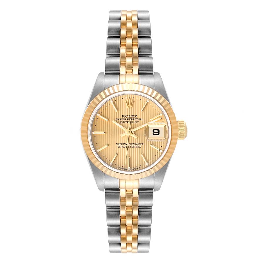 Rolex Champagne 18k Yellow Gold And Stainless Steel Datejust 79173 Automatic Women's Wristwatch 26 Mm