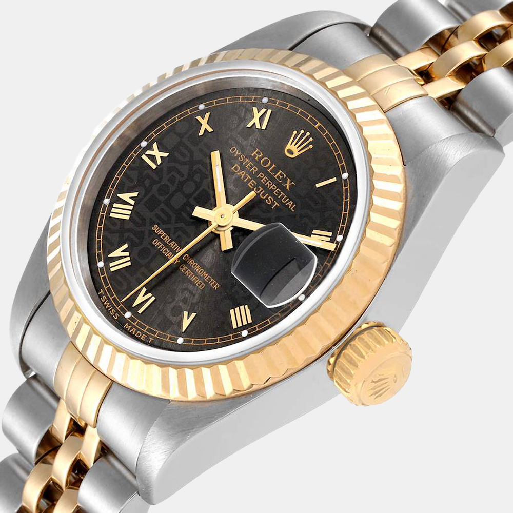 Rolex Grey 18k Yellow Gold And Stainless Steel Datejust 79173 Automatic Women's Wristwatch 26 mm
Rolex Grey 18k Yellow Gold And Stainless Steel Datejust 79173 Automatic Women's Wristwatch 26 mm
