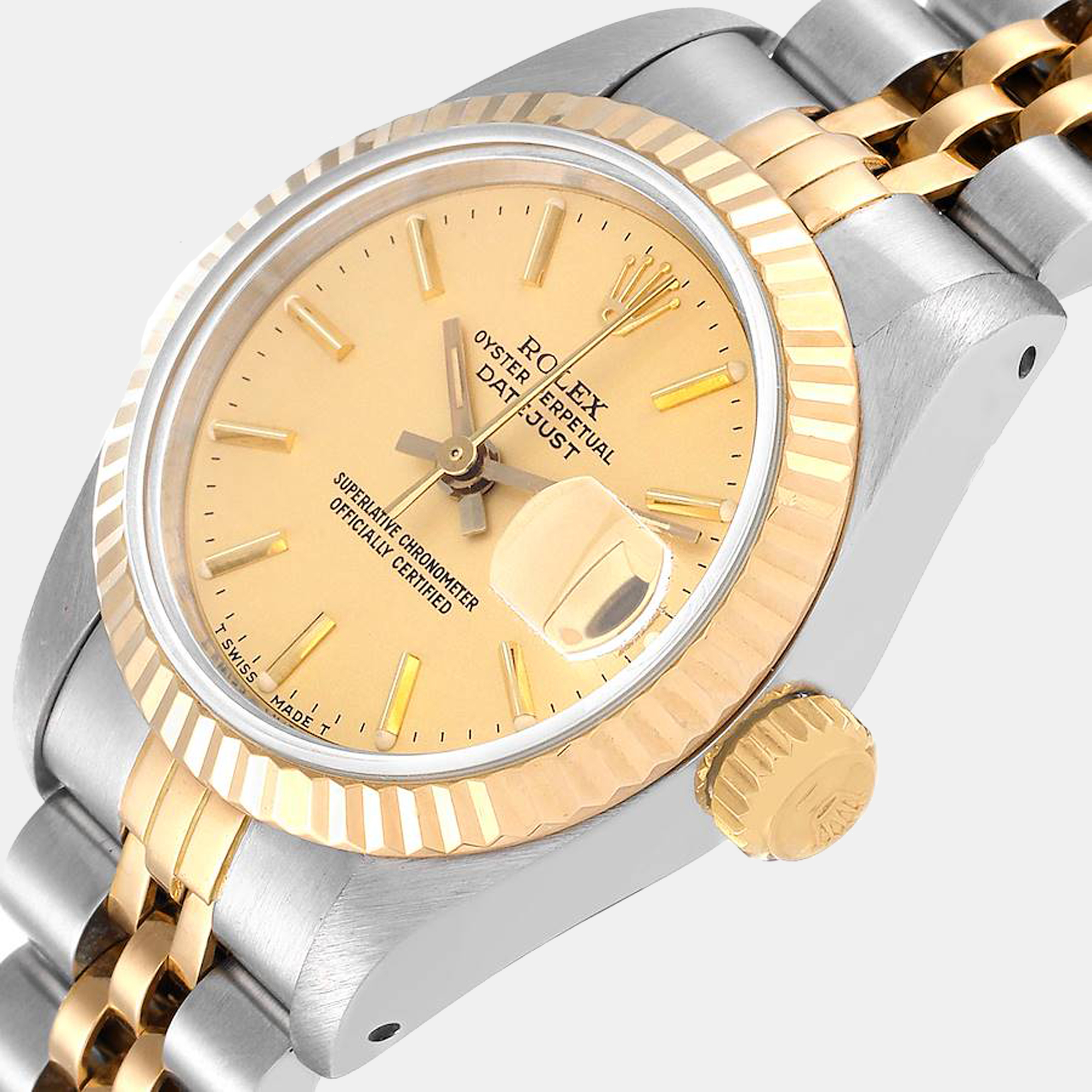 Rolex Champagne 18k Yellow Gold And Stainless Steel Datejust 69173 Automatic Women's Wristwatch 26 mm
Rolex Champagne 18k Yellow Gold And Stainless Steel Datejust 69173 Automatic Women's Wristwatch 26 mm