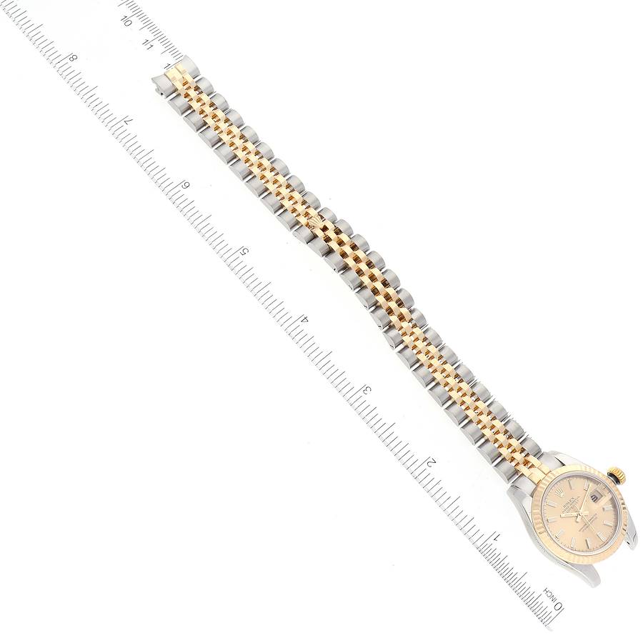 Rolex Champagne 18k Yellow Gold And Stainless Steel Datejust 179173 Automatic Women's Wristwatch 26 Mm