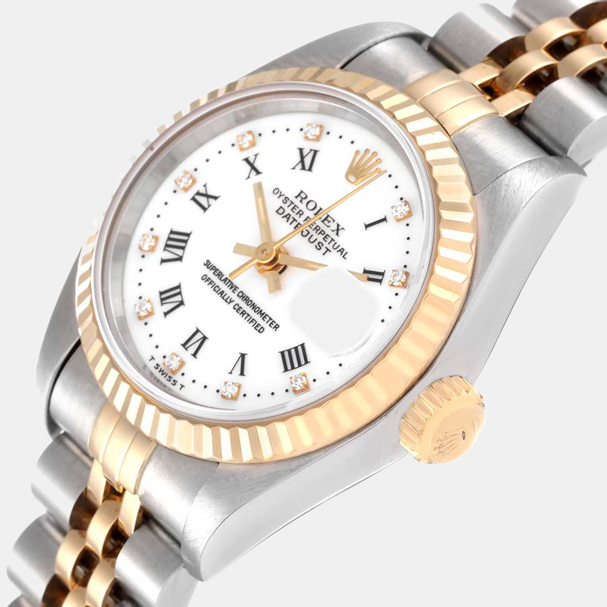 Rolex White Diamond 18k Yellow Gold And Stainless Steel Datejust 69173 Automatic Women's Wristwatch 26 mm
Rolex White Diamond 18k Yellow Gold And Stainless Steel Datejust 69173 Automatic Women's Wristwatch 26 mm