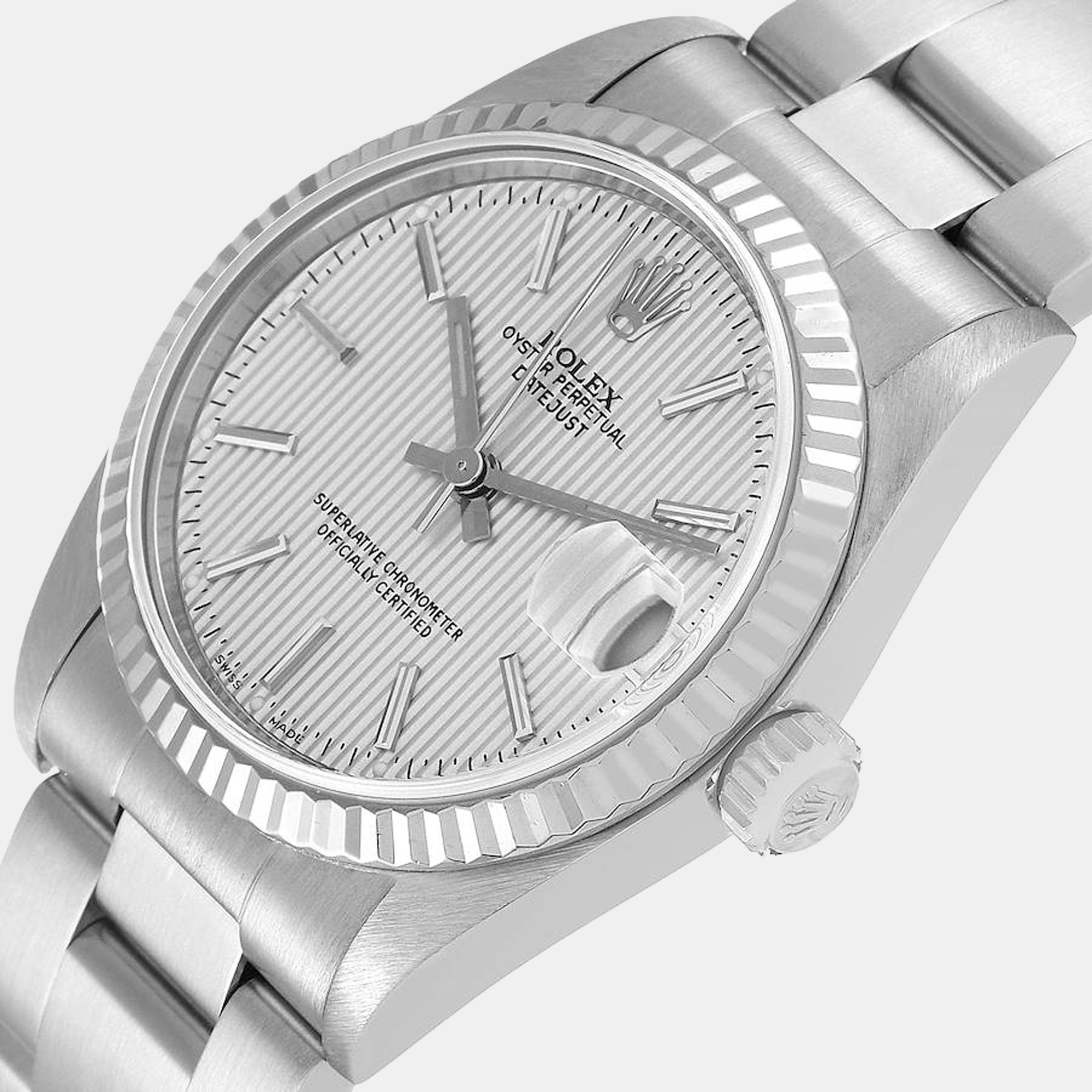 Rolex Silver 18K White Gold And Stainless Steel Datejust 78274 Women's Wristwatch 26 mm
Rolex Silver 18K White Gold And Stainless Steel Datejust 78274 Women's Wristwatch 26 mm