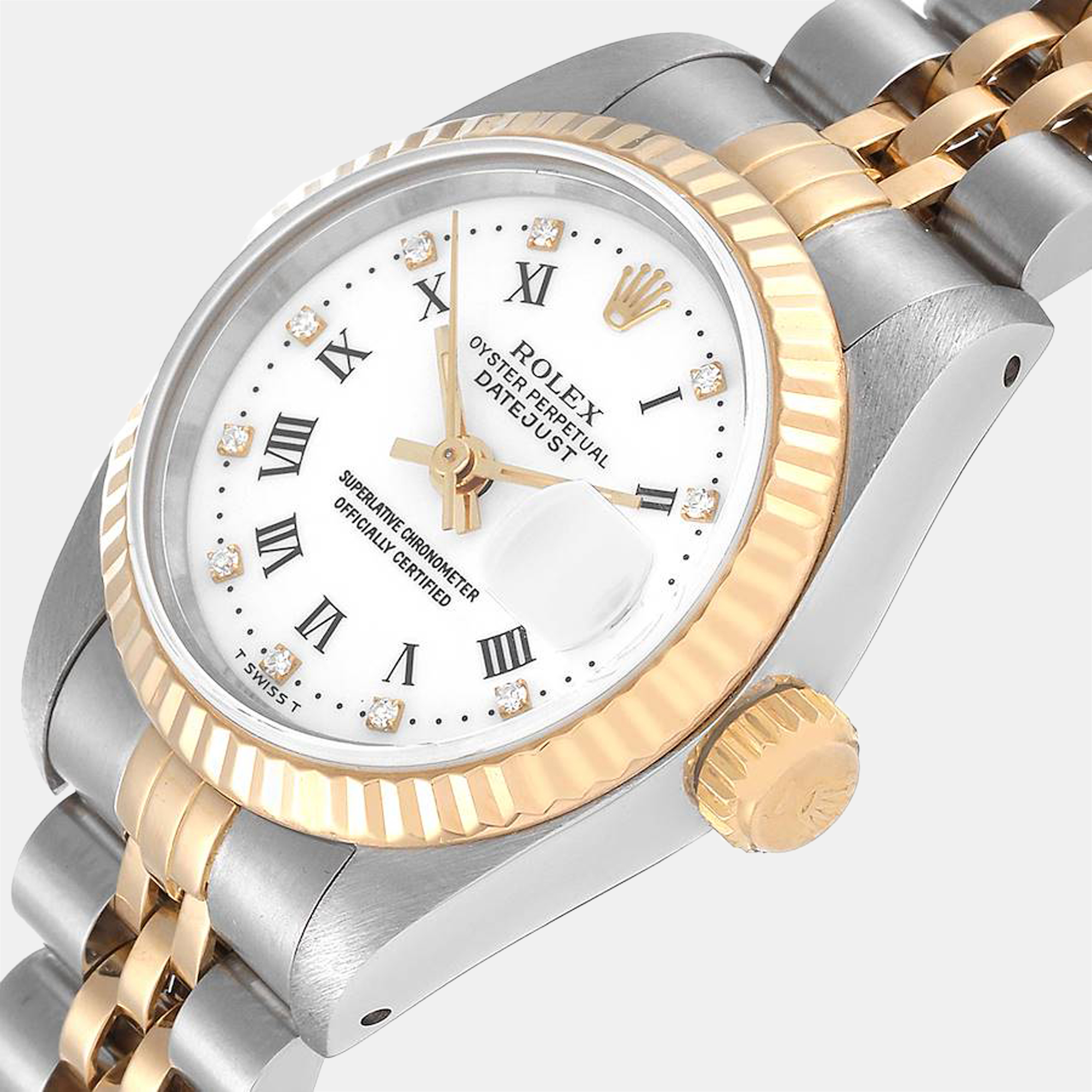 Rolex White Diamond 18k Yellow Gold And Stainless Steel Datejust 69173 Automatic Women's Wristwatch 26 mm
Rolex White Diamond 18k Yellow Gold And Stainless Steel Datejust 69173 Automatic Women's Wristwatch 26 mm