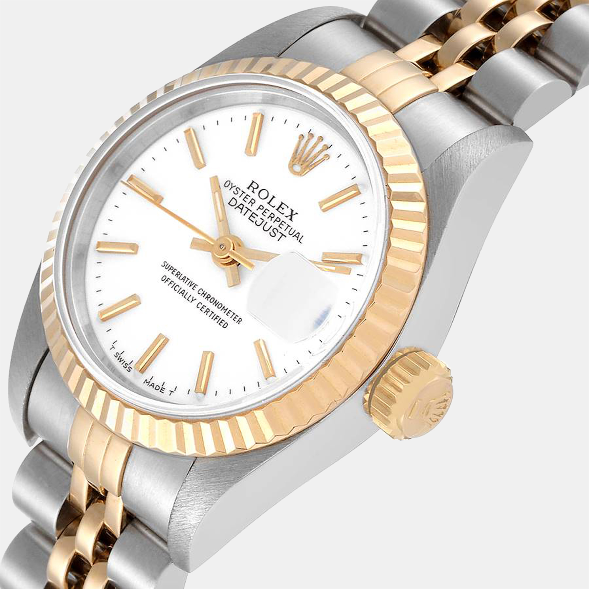 Rolex White 18k Yellow Gold And Stainless Steel Datejust 69173 Automatic Women's Wristwatch 26 mm
Rolex White 18k Yellow Gold And Stainless Steel Datejust 69173 Automatic Women's Wristwatch 26 mm