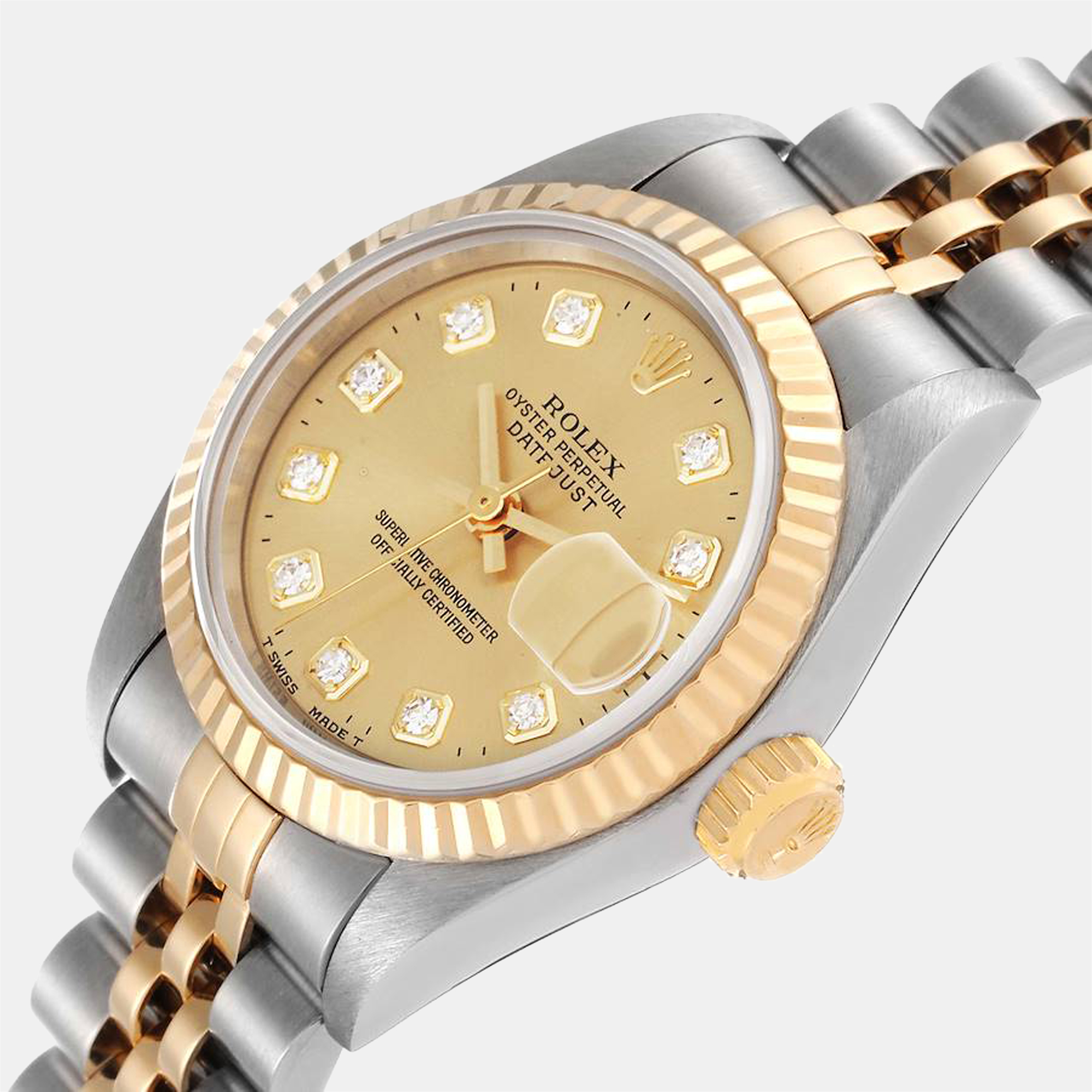 Rolex Champagne Diamond 18k Yellow Gold And Stainless Steel Datejust 69173 Automatic Women's Wristwatch 26 mm
Rolex Champagne Diamond 18k Yellow Gold And Stainless Steel Datejust 69173 Automatic Women's Wristwatch 26 mm