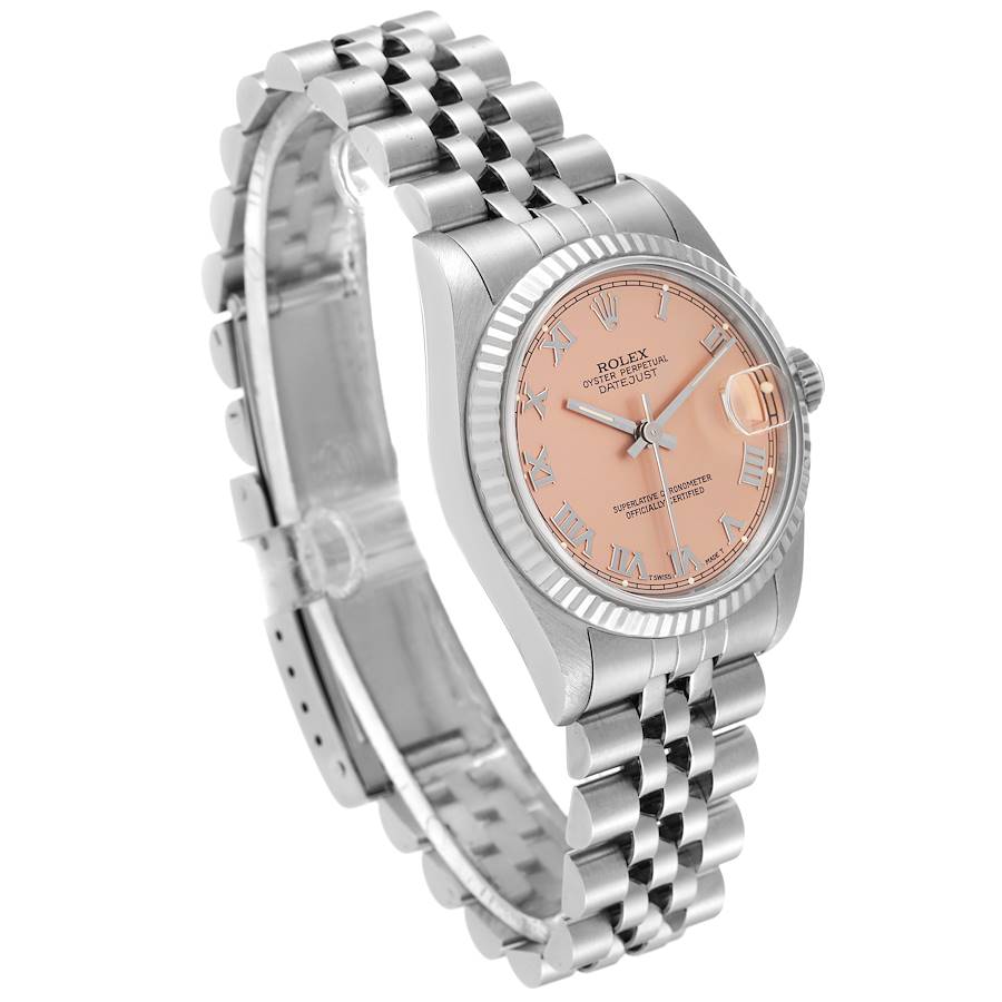 Rolex Pink 18K White Gold And Stainless Steel Datejust 68274 Automatic Women's Wristwatch 31 Mm