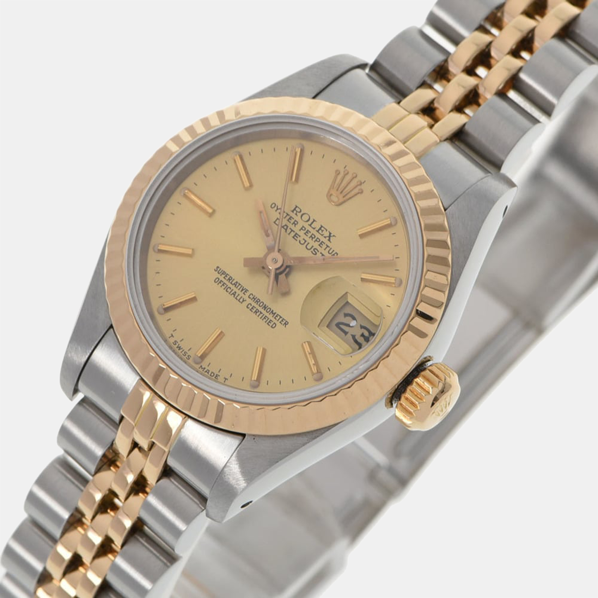 Rolex Champagne 18K Yellow Gold And Stainless Steel Datejust 69173 Automatic Women's Wristwatch 26 mm
Rolex Champagne 18K Yellow Gold And Stainless Steel Datejust 69173 Automatic Women's Wristwatch 26 mm