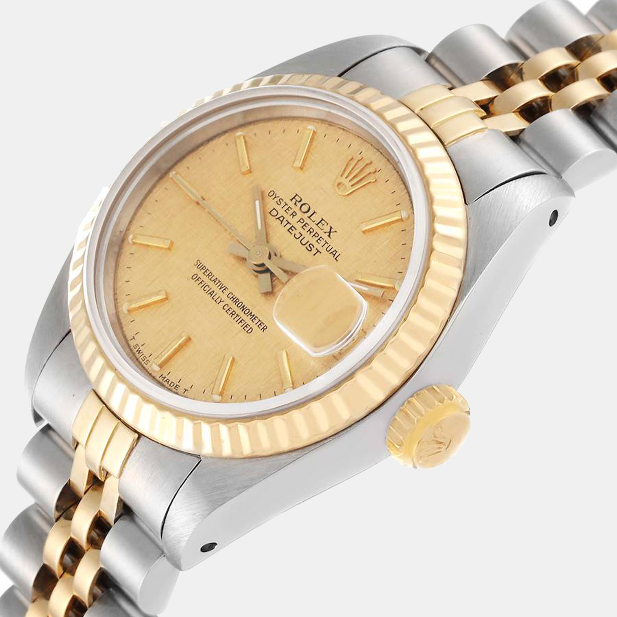 Rolex Champagne 18K Yellow Gold And Stainless Steel Datejust 69173 Women's Wristwatch 26 mm
Rolex Champagne 18K Yellow Gold And Stainless Steel Datejust 69173 Women's Wristwatch 26 mm