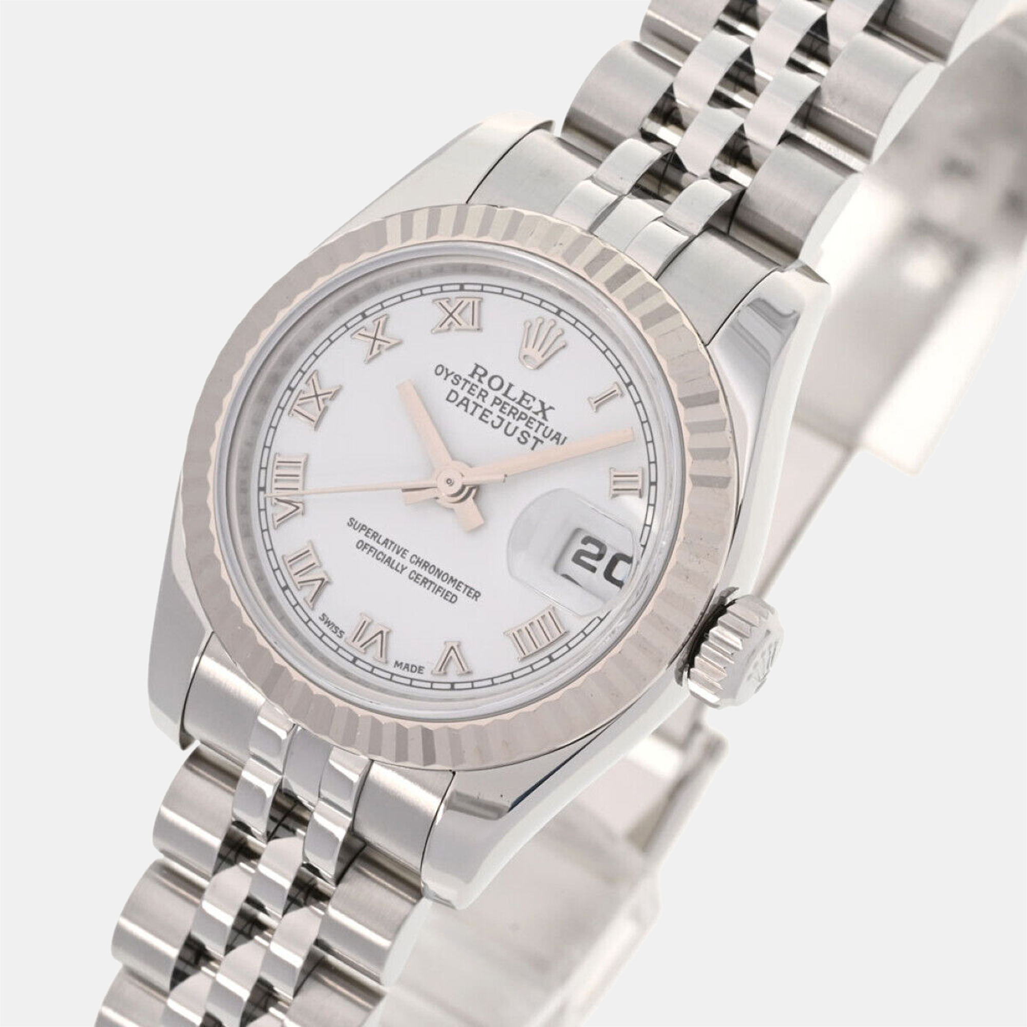 Rolex White 18K White Gold And Stainless Steel Datejust 179174 Automatic Women's Wristwatch 26 mm
Rolex White 18K White Gold And Stainless Steel Datejust 179174 Automatic Women's Wristwatch 26 mm