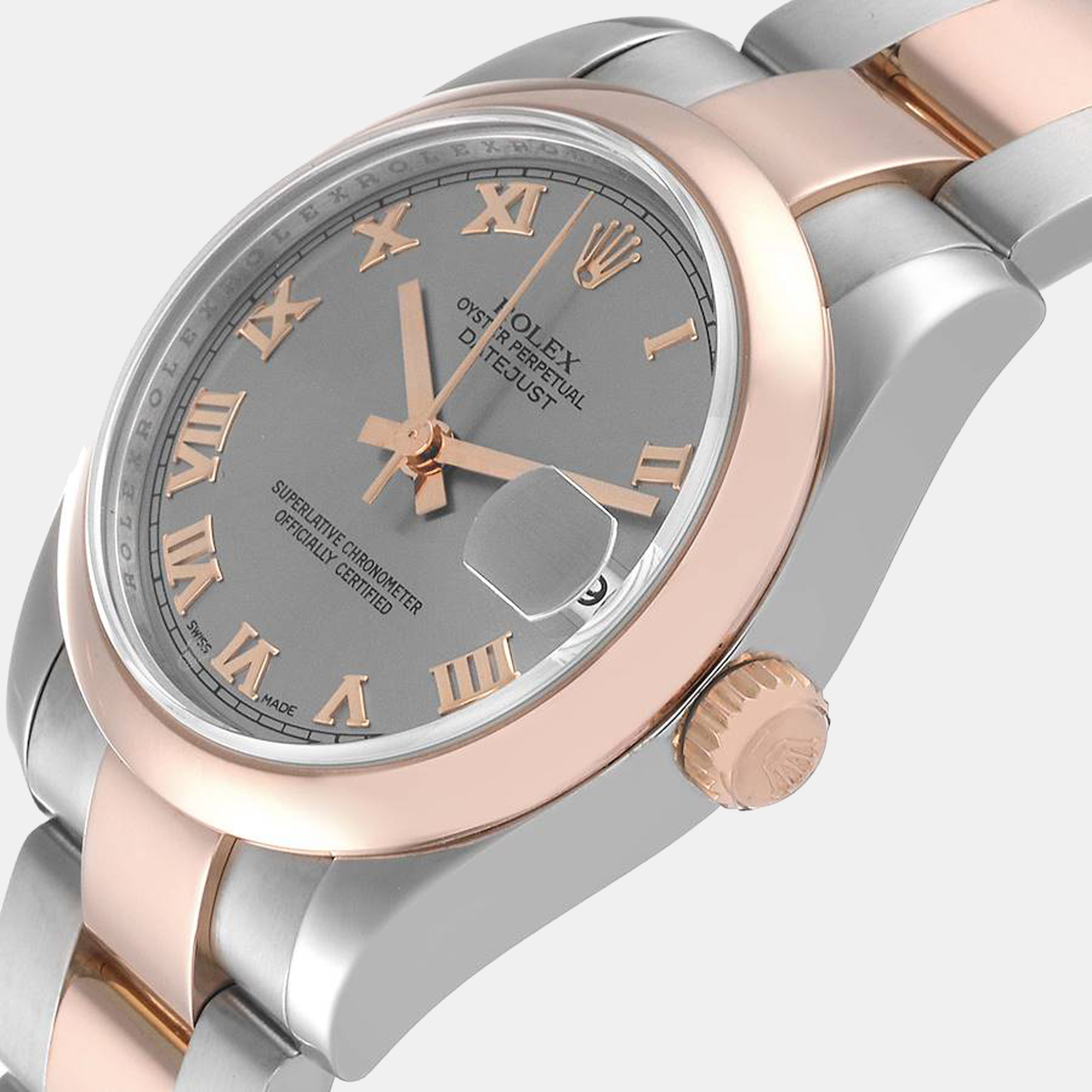 Rolex Grey 18K Rose Gold And Stainless Steel Datejust 178241 Women's Wristwatch 31 mm
Rolex Grey 18K Rose Gold And Stainless Steel Datejust 178241 Women's Wristwatch 31 mm